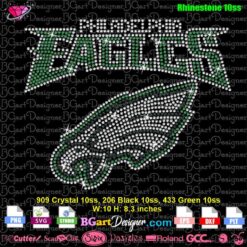 Philadelphia eagles rhinestone template svg, eagles football rhinestone svg