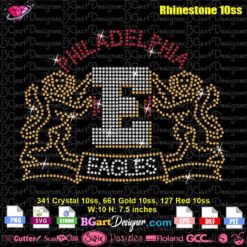 lllᐅ Love Philadelphia Eagles Rhinestone SVG - bling template file