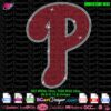 Philadelphia Phillies P rhinestone SVG cut file for CAMS, Cricut, Silhouette machines