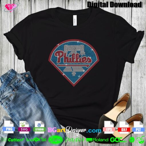 Philadelphia phillies rhinestone template svg