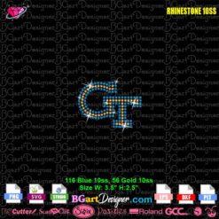 Georgia Tech Yellow Jackets logo rhinestone template svg
