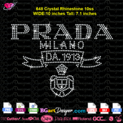 Download Prada Rhinestone template svg cricut silhouette, iron on transfer