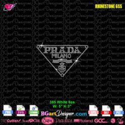 prada milano triangle logo small rhinestone design template