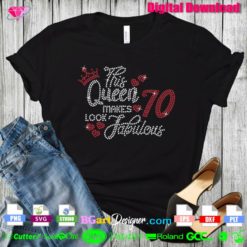 queen birthday 70 digital rhinestone template svg download
