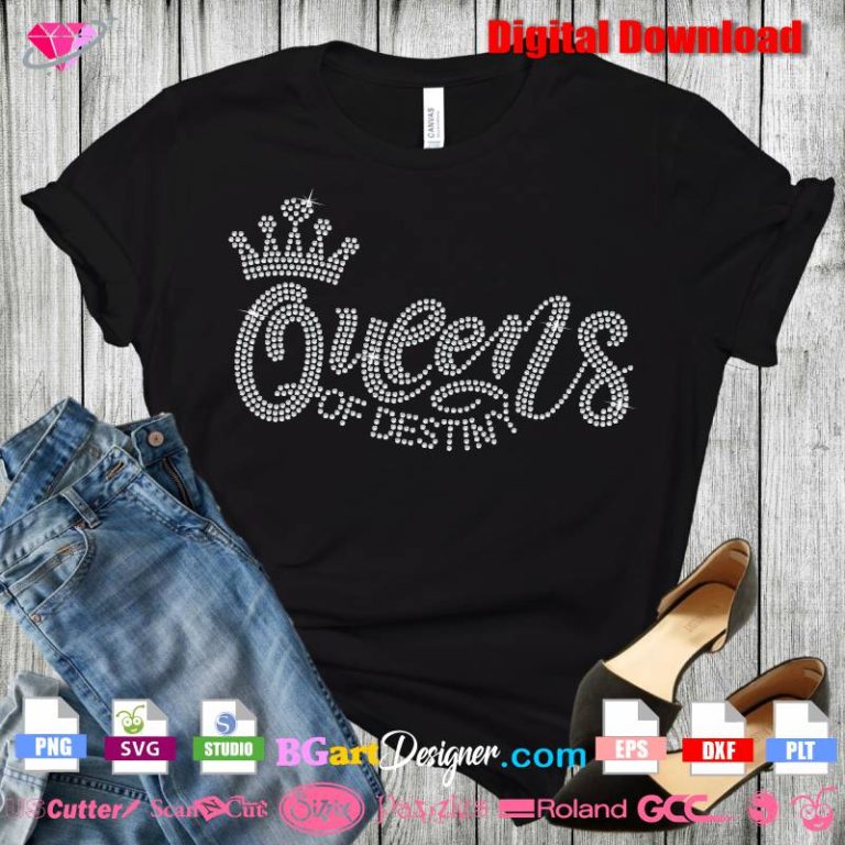 lllᐅ Queens Of Destiny Rhinestone SVG - bling digital template cricut file