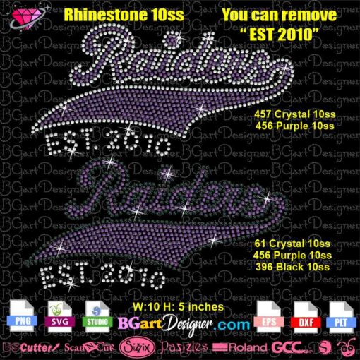 Raiders script logo rhinestone svg