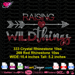 raising wild things digital rhinestone transfer svg cricut silhouette download, raising arrow wild thing bling vector cut file layered, mother's day rhinestone bling svg, chasing dreams rhinestone download