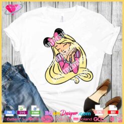 Rapunzel princess mickey mouse ears minnie bow svg layered vector download