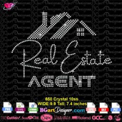 real estate agent rhinestone svg, real estate digital rhinestone template, house sold rhinestone svg cricut silhouette
