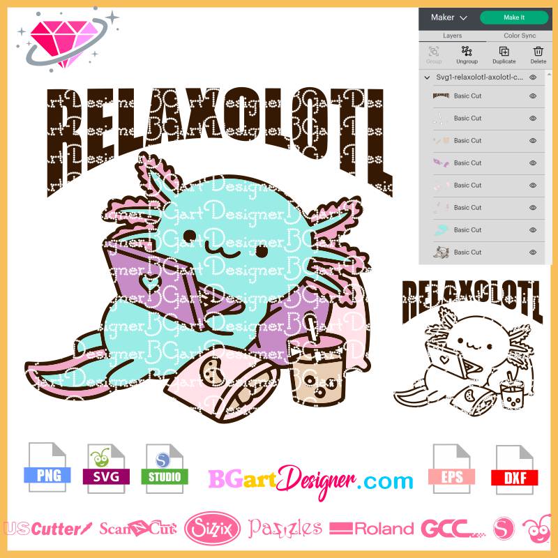 Relaxolotl Axolotl Gifts Kawaii Axolotl Graphic Cute Axolotl