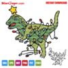 Rexy Coach Christmas Lights SVG dinosaur digital design for Cricut, Silhouette, sublimation, DTF transfer crafts