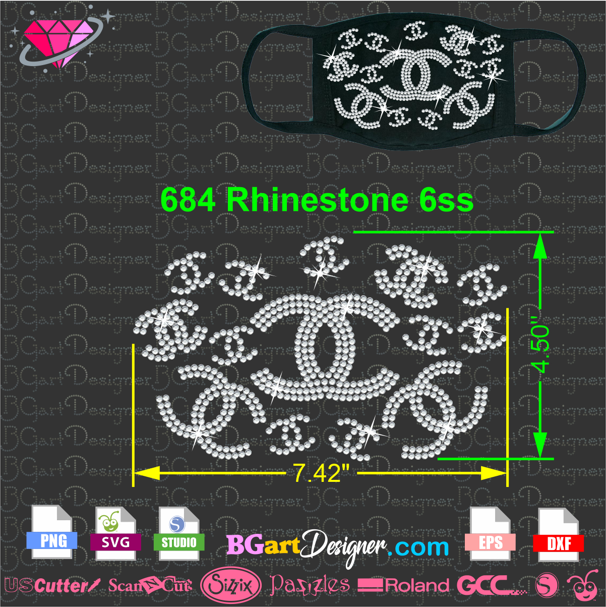 Download Lllá…rhinestone Face Mask Bling 2 Rhinestone Svg Diy Bling Mask