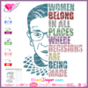 Ruth Bader Ginsburg svg cricut silhouette, Women Belong in All Places Where Decisions Are Being Made, Notorious RBG svg Download, Print clipart sunlimation