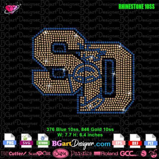 san Dimas high school big logo rhinestone svg, san dimas logo layered svg file