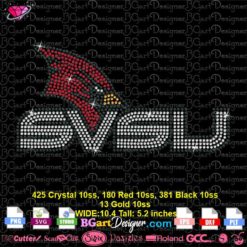 svsu cardinal digital rhinestone template svg cricut silhouette, Saginaw Valley State University logo bling template