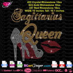 Sagittarius queen high heel kiss lips rhinestone svg cricut silhouette, download rhinestone template, rhinestone transfer iron on, Queen Sagittarius bling svg