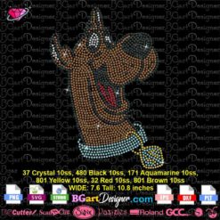 scooby doo rhinestone template svg, scoobydoo bling template svg cricut silhouette