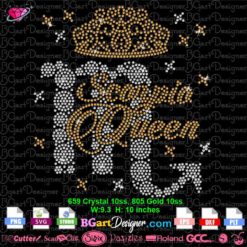 Scorpio queen crown symbol rhinestone svg cricut silhouette