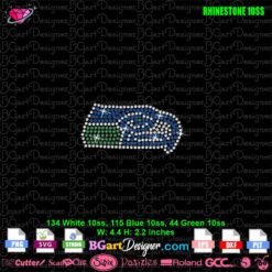 fueled by haters Seattle Seahawks rhinestone svg