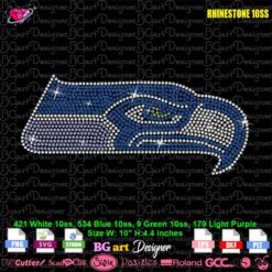 seattle seahawks logo rhinestone design NFL football team svg file