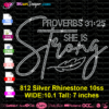 She Is Strong rhinestone template svg, Proverbs 31:25 bling transfer SVG cricut silhouette, Christian svg, plt, dxf and png instant download, Bible Verse SVG for Cutting machine, Inspirational cuttable quote