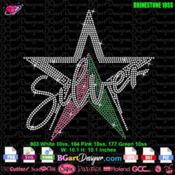 aka silver star svg Rhinestone, Alpha Kappa Alpha Silver Star rhinestone svg download,
