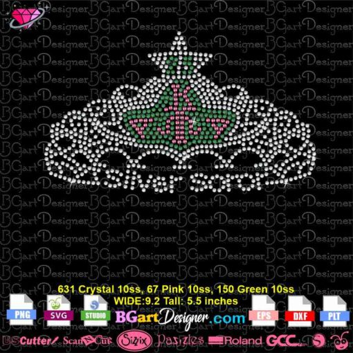 silve soror aka crown rhinestone svg