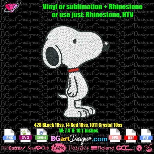 snoopy rhinestone template svg cricut silhouette, snoopy layered svg vinyl