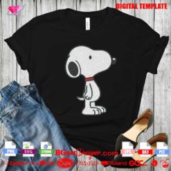 snoopy digital rhinestone template download, snoopy clipart cuttable file