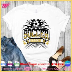 Soccer mascot layered SVG for sublimation and DTF transfers on t-shirt