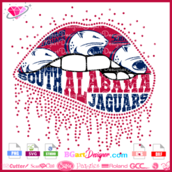 South Alabama Jaguars dripping lips svg cricut silhouette, south alabama university mascot svg, Sexy lips football ncaa teams svg download