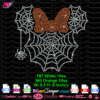 Spider web minnie mouse rhinestone template svg cricut silhouette, mickey mouse halloween rhinestone digital file svg, bling minnie head disney halloween layered cuttable