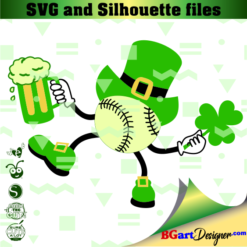 St. Patricks Day baseball, St Patricks Day SVG File,Beer Mug SVG File,Shamrock SVG-Cutting Template-Vector Clip Art-Commercial & Personal Use-Cricut,Cameo,Silhouette