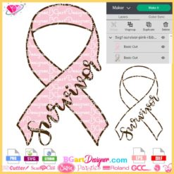 survivor pink ribbon svg, suvivor lettering svg, survivor pink ribbon butterfly svg cricut, cancer pink ribbon bundle svg