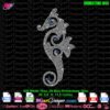 swirly seahorse rhinestone template svg cricut download, mandala seahorse rhinestone svg,