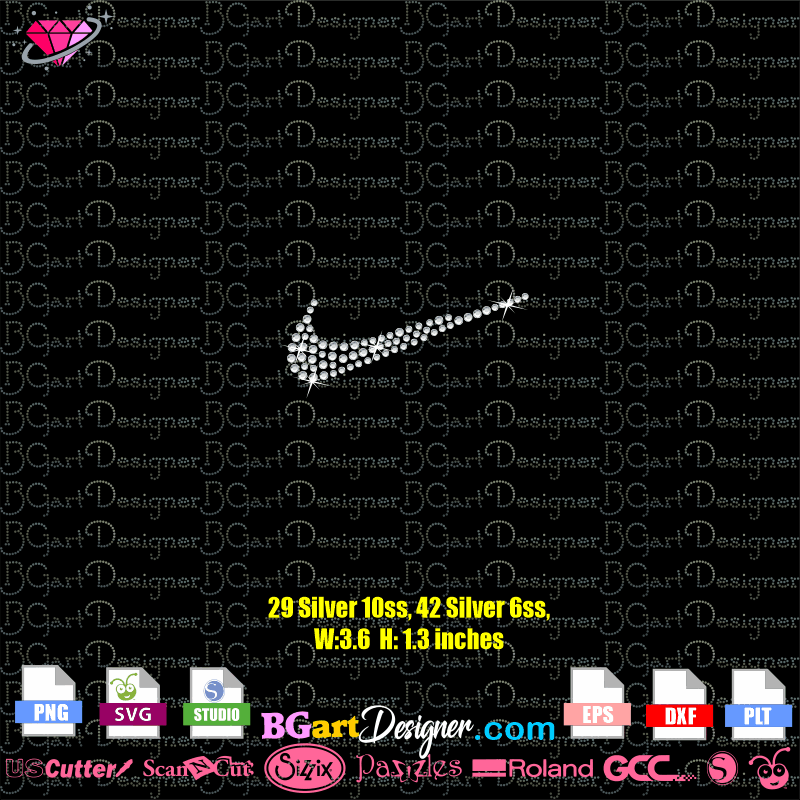 Swoosh SVG, PNG, DXF Digital Files Include