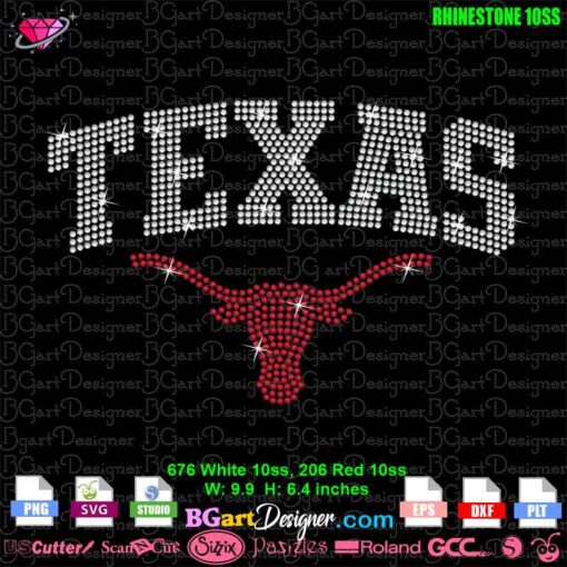 Texas Longhorns Logo download digital rhinestone template svg, Texas Longhorns Logo football shirt