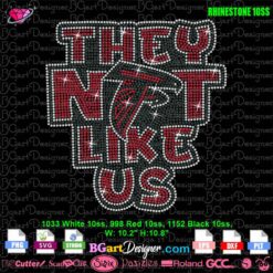 they not like us atlanta falcons digital rhinestone template svg download, nfl football rhinestone svg logo