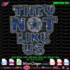 They Not Like Us inspired in Dallas Cowboys NFL football team with star logo rhinestone template digital svg plt mockup with stone colors and sizes