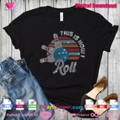 this is how I roll bowling vintage rhinestone bling transfer download