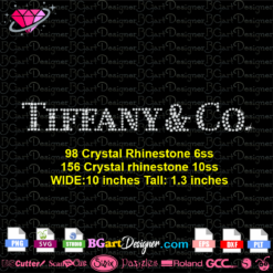 Tiffany logo rhinestone svg cricut silhouette