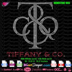 Tiffany and co fashion logo branding rhinestone svg