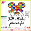 Till All The Pieces Fit Mickey Autism Awareness svg cricut silhouette, mickey heart hand autism svg cuttable download, mickey puzzle sublimation file