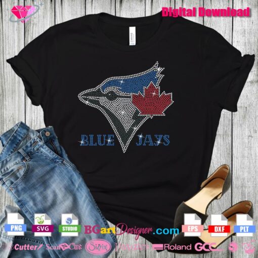 Toronto Blue Jays bling rhinestone transfer svg download