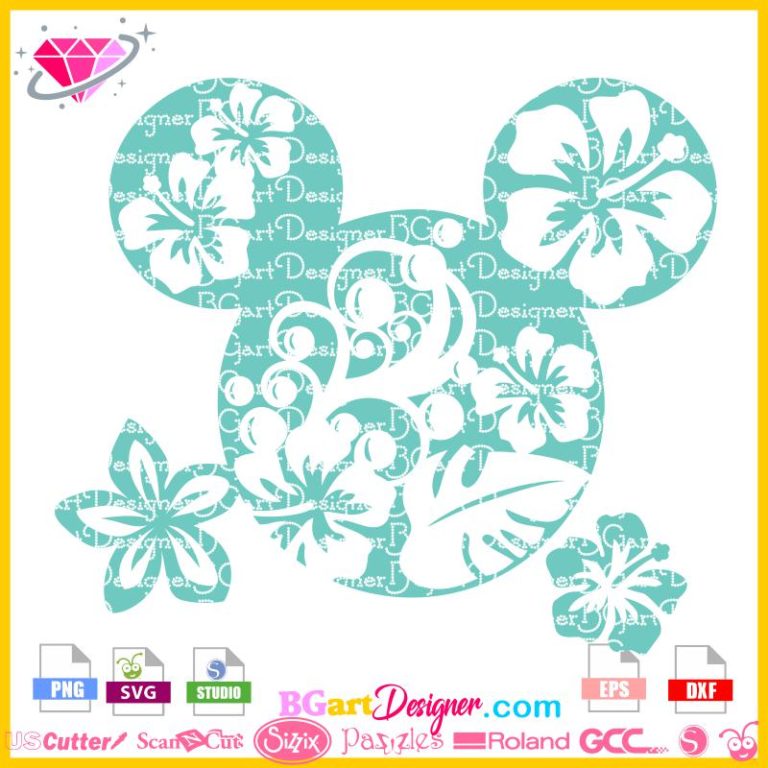 lllᐅ Hawaiian Tropical Flower Mickey SVG - Cricut layered sublimation