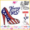 Patriotic Girl trump American Flag High Heel SVG Design - Digital Download for Cricut and Silhouette - Includes SVG, EPS, DXF, PLT, PNG Formats - Perfect for T-Shirts, Mugs, and DIY Crafts