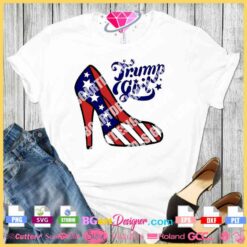 American Flag High Heel Patriotic Girl SVG Design on T-Shirt Mockup - Digital Download for Cricut, Silhouette - Includes SVG, EPS, DXF, PLT, PNG Formats - Perfect for Custom T-Shirts and DIY Projects