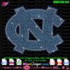 North Carolina Tar Heels rhinestone svg cricut, North Carolina university logo bling rhinestone transfer shirt,