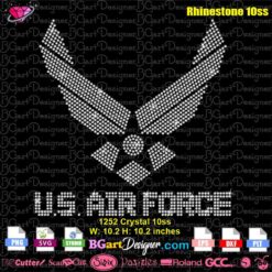 U.S. air force symbol rhinestone svg