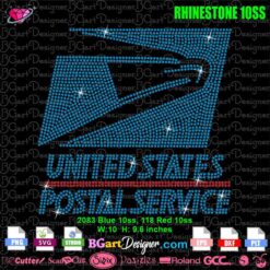 USPS United States Postal Service rhinestone svg, usps new logo rhinestone svg, usps eagle logo bling rhinestone template